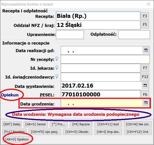 Jeśli farmaceuta wybierze składnik receptury, dla którego jednostka miary jest spoza dopuszczalnej listy program wyświetli stosowny komunikat, który zablokuje dalszą możliwość złożenia leku