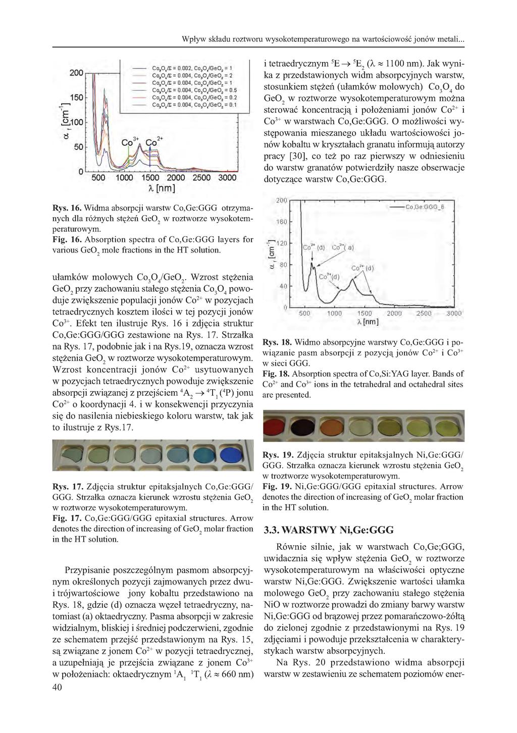 Wpływ składu roztworu w^rsokotemperaturo^weiguo na wharto iśccio^wość jonów metali... i tetraedrycznym 5E ^ 5E2 (k» 00 nm).