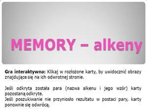 Gra memory Alkeny zadanie 4 Polecenie dla uczniów. Gra interaktywna.