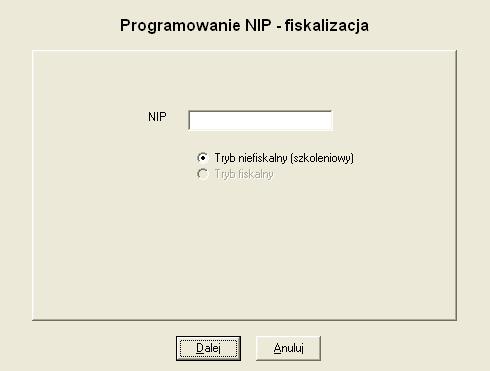 4. W oknie głównym programu w zakładce Programowanie wybrać funkcję Programowanie NIP (szkoleniowo). Rysunek 31. Programowanie NIP w programie PrintoDiag 5. W oknie dialogowym należy wpisać numer NIP.