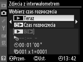 Przed rozpoczęciem fotografowania z użyciem interwalometru, zrób zdjęcie próbne z bieżącymi ustawieniami i obejrzyj rezultaty na monitorze.