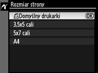 3 Dostosuj ustawienia wydruku. Za pomocą przycisków 1 i 3 wyróżnij odpowiednią opcję i naciśnij przycisk 2, aby ją wybrać.