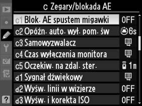 kartę A (menu ustawień