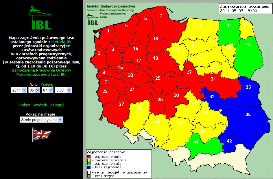 Monitoring zagrożenia pożarowego