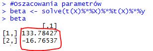 Analiza regresji Wyniki Wraz ze wzrostem ±redniej ocen o 1, satysfakcja ze studiów w populacji kobiet spada, ceteris paribus, ±rednio o 16,765 punktu [Umowna, cho w tym