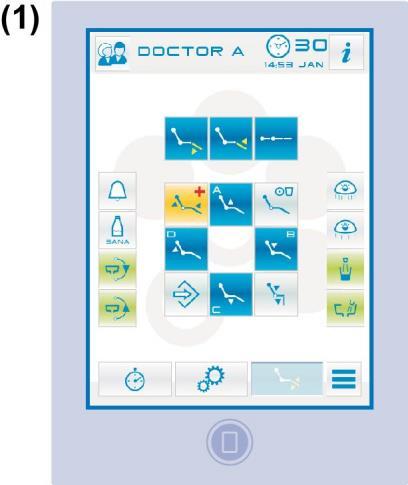 5.1. PANEL STERUJĄCY LEKARZA Unity stomatologiczne L9 wyposażone zostały w panel kontrolny lekarza z dotykowym interfejsem touch-screen, składający się z dotykowego szklanego panelu pojemnościowego