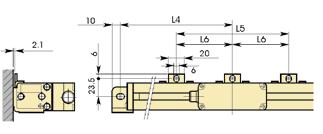 Linear Scale cyfrowy system pomiaru długości Typ AT 102 Seria 539 Wykonanie długie Zakres pomiarowy 1600 3000 otwór doprowadzenia powietrza (M5) powierzchnia montażu liniału Błędy graniczne (20 C):