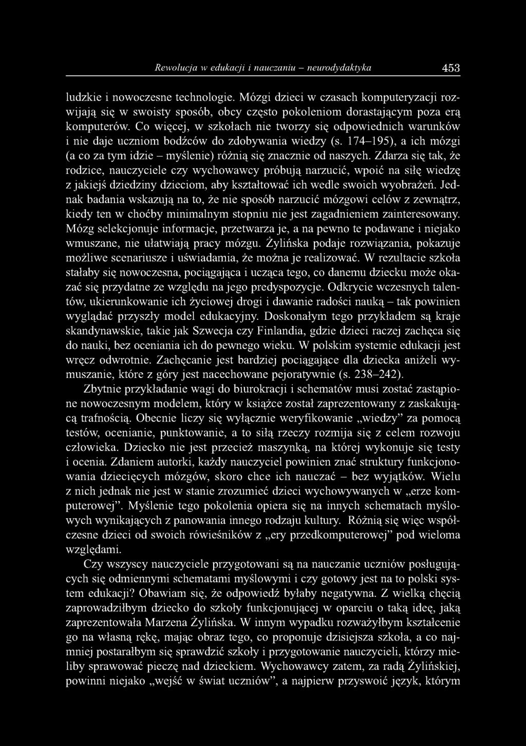 Rewolucja w edukacji i nauczaniu - neurodydaktyka 453 lu d z k ie i n o w o c z e s n e te c h n o lo g ie.