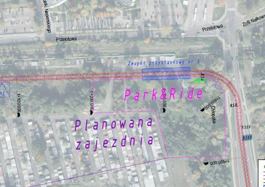 Analiza rozmieszczenia parkingów Park&Ride oraz Bike&Ride W7 Proponowane lokalizacje parkingów: Przy węźle przesiadkowym Handlowa,