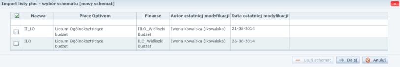 Na karcie Import Płac kliknąć przycisk Źródło danych, a następnie w oknie Otwieranie odszukać plik XML z listą płac i kliknąć przycisk Otwórz. 4.