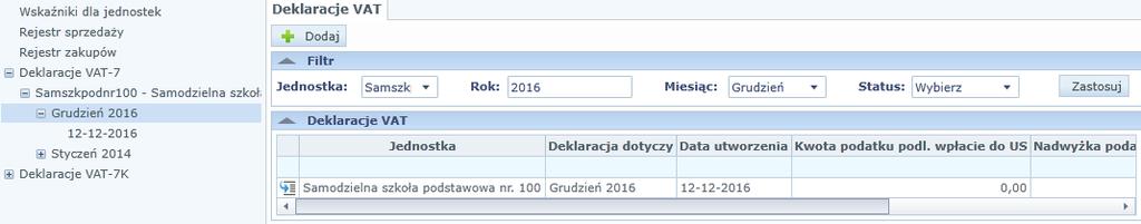 W wypadku zaznaczenia pola Wniosek o przyśpieszenie terminu zwrotu podatku (VAT-ZT) pojawi się dodatkowa zakładka Wniosek o zwrot podatku.