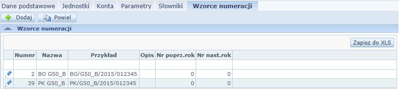 Administracja wybór z listy kont dostępnych uruchamianej przyciskiem +. Numery poszczególnych kont muszą być od siebie oddzielone przecinkami. Przykład Wpisanie konta o numerze: 201-?