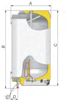 wody +7 o C) w komplecie zawór bezpieczeństwa ZB4 lampka sygnalizująca pracę grzałki wskaźnik temperatury dostępne pojemności 40, 0, 80, 100 i 120 litrów obudowa wykonana ze stali i tworzywa