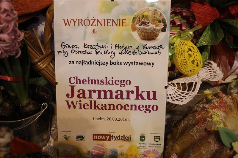 miejsce. Serdecznie gratulujemy Panu Stefanowi Prokop oraz Pani Monice Mazur znalezienia się w gronie zwycięzców. Pierwszy Chełmski Kiermasz Wielkanocny W dniu 20 marca 2016 r.