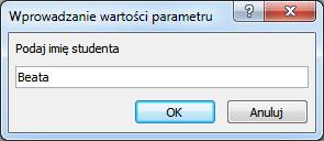 Beata Tabela z nazwiskami studentek, które mają na imię Beata. uruchom powtórnie kwerendę np.