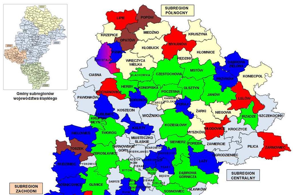 Szczegółowa analiza wyników dla poszczególnych 120 JST, zawierająca m.in.