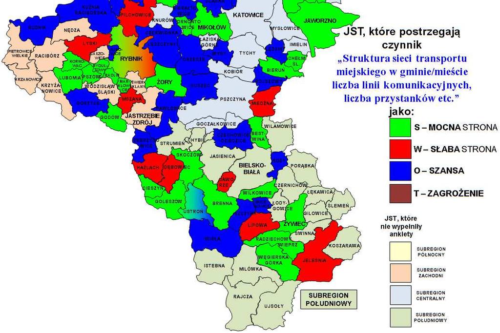 1b rozkład jednego z czynników strategicznych), zamieszczone zostało w opracowaniu Śląskiego Klastra Transportu Miejskiego [1]. a) b) Rys. 1.