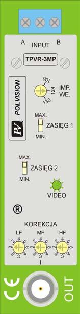 - 8 - Do adjustacji odbiornika przewidziane są elementy korekcji charakterystyk amplitudowej i częstotliwościowej Automatyczna Regulacja Wzmocnienia utrzymuje sygnał wyjściowy na stałym poziomie 1