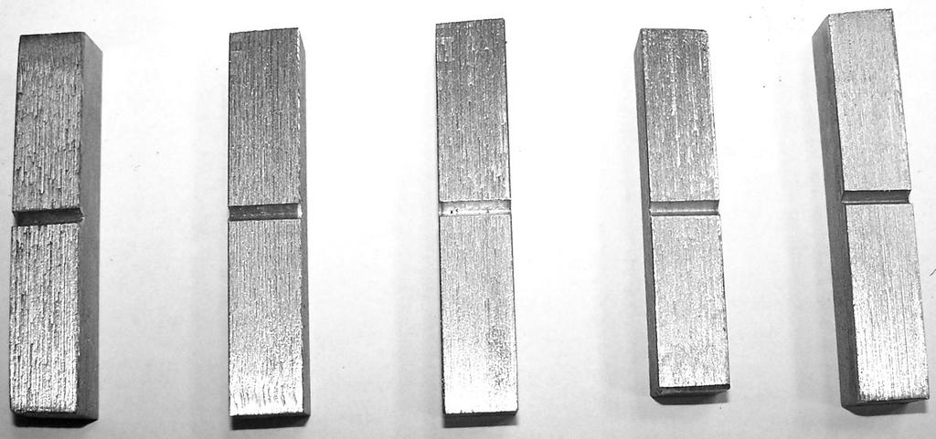 Próbki z pasów dolnych dźwigarów do badań własnych rozciągania stali Fig. 4.