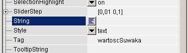 Rysunek 21: Usunięcie wartości właściwości String 38. Zamknij okno Property Inspector. 39. Zapisz GUI (w oknie Layout Editor) 40. Przejdź do m-pliku do funkcji Suwak_Callback.