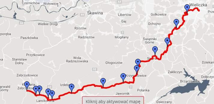 DŁUGOŚĆ: ok. 45 km TRASA ZAWIERA DOKŁADNY OPIS NA STRONIE EDK: http://www.edk.org.