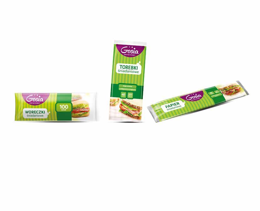 PRZECHOWYWANIE STORAGE PAPIER, TOREBKI, WORECZKI ŚNIADANIOWE LUNCH AND SANDWICH BAGS, SANDWICH PAPER z naklejkami do zamykania adhesive strips for easier sealing 46cm 2 sheets, with a per forated