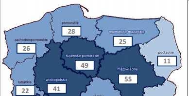 LICZBA UTW WEDŁUG WOJEWÓDZTW Najwięcej w