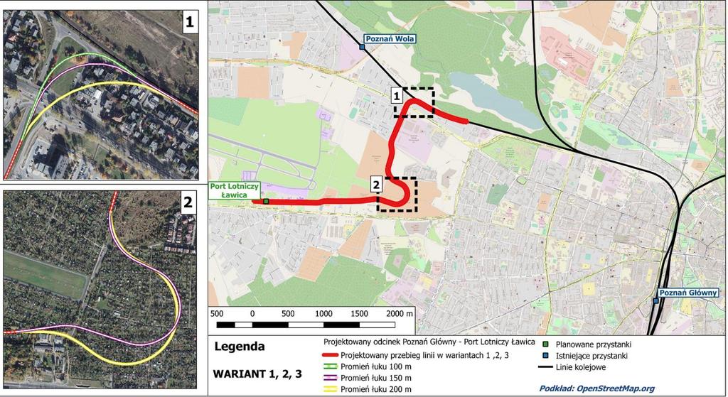 1.1. Proponowany przebieg linii Całkowita długość trasy Poznań Główny PL Ławica: ok.