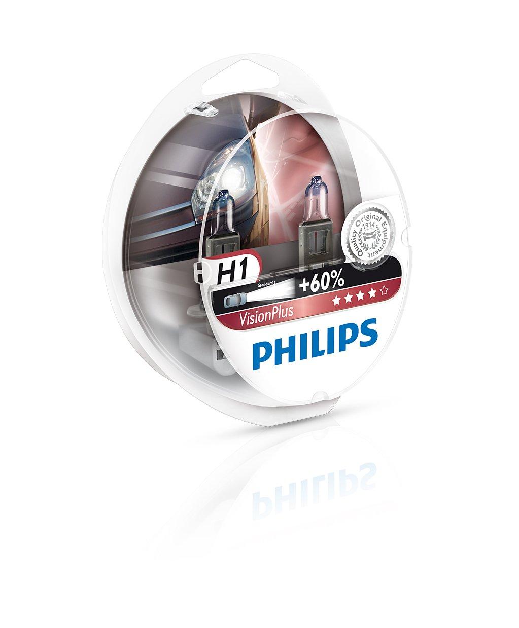 2017-09-13 PHILIPS H1 12V 55W P14,5s VisionPlus Reflektorowa żarówka halogenowa h2 VisionPlus marki Philips.