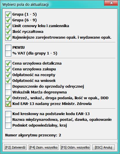 Sposób aktualizacji cen urzędowych podczas przeceny należy wcześniej określić za pomocą ustawienia w module APW41-Admin Opcje modułów AP14-Magazyn opcja nr 14.