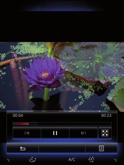 WIDEO (2/2) Landscapes Jasność Podczas odczytu pliku wideo naciśnij Jasność, aby wyregulować jasność ekranu. Pojawia się pasek kontrolny, który umożliwia wykonanie ustawień.