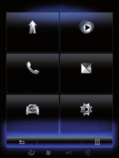 OPIS OGÓLNY (2/2) Menu System nawigacji Multimedia Menu System nawigacji Multimedia Telefon Telefon Aplikacje Aplikacje Pojazd System Pojazd System N Logowanie P Q R Ekran menu Zależnie od menu, na