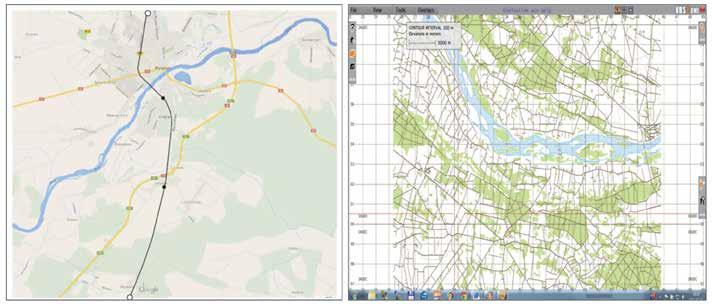 Rys. 2. Przykładowa trasa dla symulatora: Mostówka Wyszków. Podgląd 2D przykładowej mapy w symulatorze wirtualnym Źródło: oprac. własne.