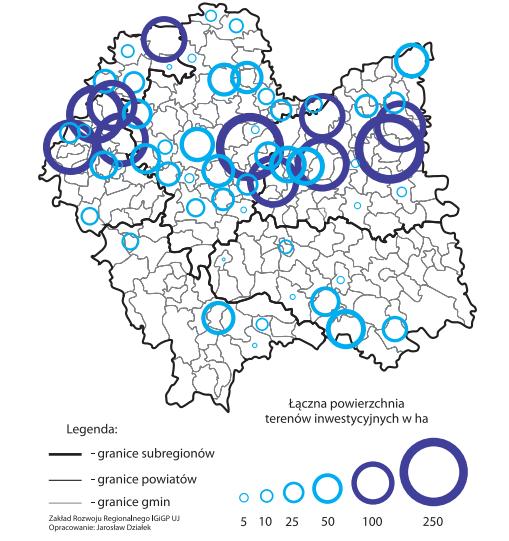 SPR gospodarka Duża atrakcyjność inwestycyjna dzięki bliskości Krakowa przekłada się na znaczną ilość przygotowanych terenów inwestycyjnych.