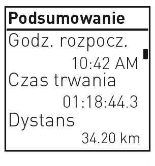 Wyświetlony zostanie komunikat Wstrzymano rejestrowanie, a M460 przejdzie w tryb wstrzymania. Aby kontynuować trening, naciśnij przycisk START. 2.