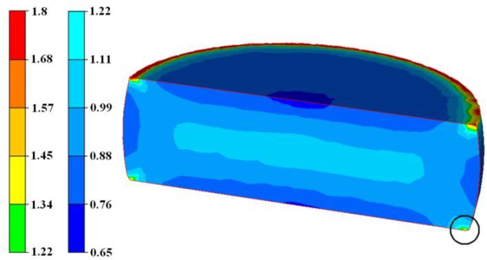 Ductility model, upsetting tests Test conditions: Temperature 25ºC, Tool velocity 6 mm/min, Tool displacement Δh 6,1 mm k, - strain -