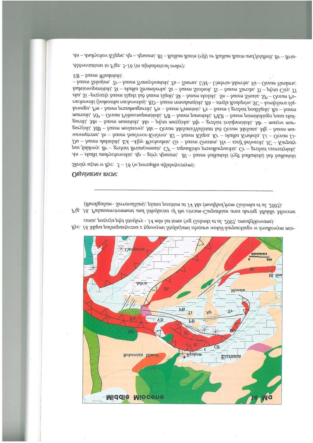 11 Rys. 2.3. Mapa palinspastyczna z typowymi litofacjami obszaru wokół-karpackiego w eocenie (45 mln lat temu), oligocenie (36 Ma) oraz środkowym miocenie (14 Ma; wg Golonka i in.