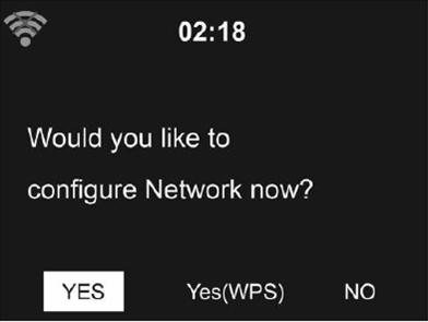Válassza ki a Yes opciót a csatlakozás létrehozásához! Válassza ki a Yes/WPS) opciót (csak WPS routerek esetén)!