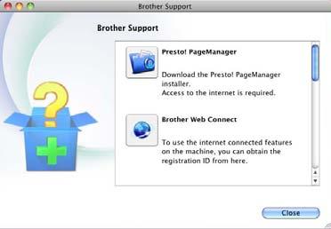 Informacje ogólne Korzystanie ze wsparcia technicznego firmy Brother (Macintosh) 1 1 Wszystkie potrzebne odsyłacze, m.in. na temat wsparcia internetowego (Brother Solutions Center), można łatwo znaleźć na instalacyjnej płycie CD-ROM.