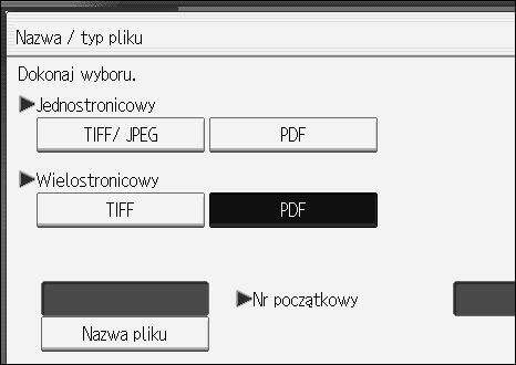 Róåne ustawienia skanowania B Naciãnij przycisk [Nazwa pliku]. Wyãwietlona zostanie klawiatura. C Wprowadä nazwê pliku. D Naciãnij dwukrotnie [OK].