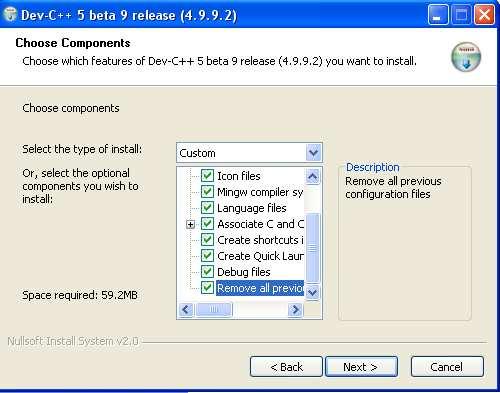 3. Wybieramy rodzaj instalacji Custom i zaznaczamy dodatkowo opcję Remove all previous configuration files. 4.