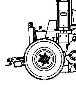 Ustawianie wysokości roboczej / transportowej (wersja do kukurydzy) W celu ustawienia wysokości roboczej: - Zabezpieczyć koła klinami (6).