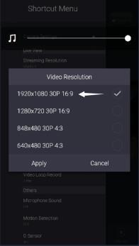 Dostępne są opcje 1920 * 1080 30P 16: 9 i 1280 * 720 30P 16: 9,