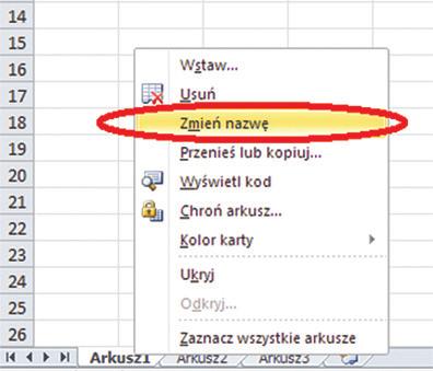 spotkanie 2 68 ARKUSZE Excel może działać jak notatnik. Jeśli stwierdzicie, że potrzebujecie nowej, czystej kartki, macie do dyspozycji Arkusze.