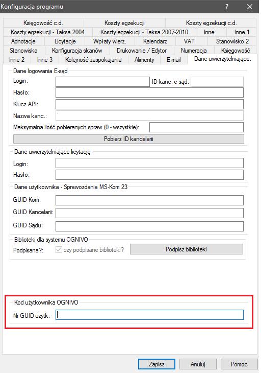 Kancelaria Komornika-VAT W aplikacji KK-Vat dane użytkownika należy skonfigurować przechodząc do zakładki Konfiguracja-> Konfiguracja programu -> Dane