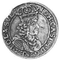 1618, niedobity w miejscu doty???. III 50.- *238. szóstak 1661, men.  1629. III+ 70.- 239. szóstak 1667, men.  1686.