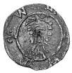 Kop. 11 128 R3, moneta z uszkiem. IV 80.- *555. halerz 1747, men.