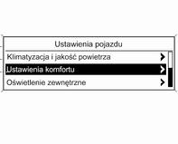 122 Wskaźniki i przyrządy Ustawienia pojazdu Klimatyzacja i jakość powietrza Automat. regul.prędk. wentyl.