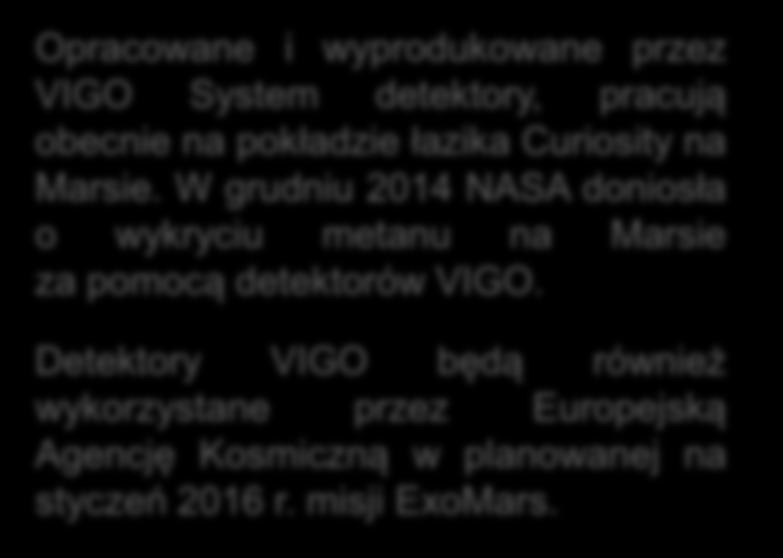 Bezpieczeństwo wewnętrzne Aplikacje naukowo - badawcze Badania kosmosu Opracowane i wyprodukowane przez VIGO System