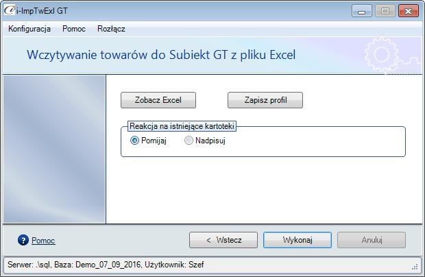 Wczytywanie towarów do Subiekta GT Kolejnym i ostatnim krokiem jest wczytanie produktów do Subiekta GT Pro.